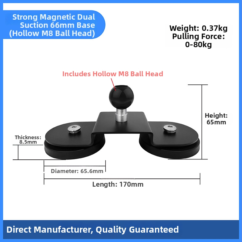 Ισχυρή μαγνητική βάση για στήριξη LED προβολέα σε βάση οροφής; καουτσούκ επικάλυψη, υλικά: NdFeB μαγνήτες, σιδερένια μέρη; μάρκα Star Knight, μοντέλο NPHA-, συμβατό με γενικά μοντέλα