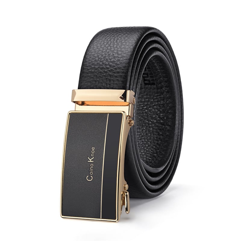 Curea bărbați din PU, cataramă automată din fier, lățime 2-4 cm, Coinoknoe, stil business/minimalist