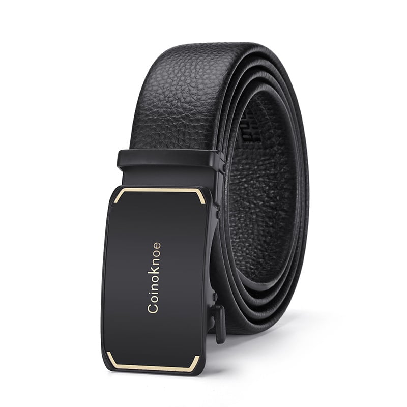 Curea bărbați din PU, cataramă automată din fier, lățime 2-4 cm, Coinoknoe, stil business/minimalist