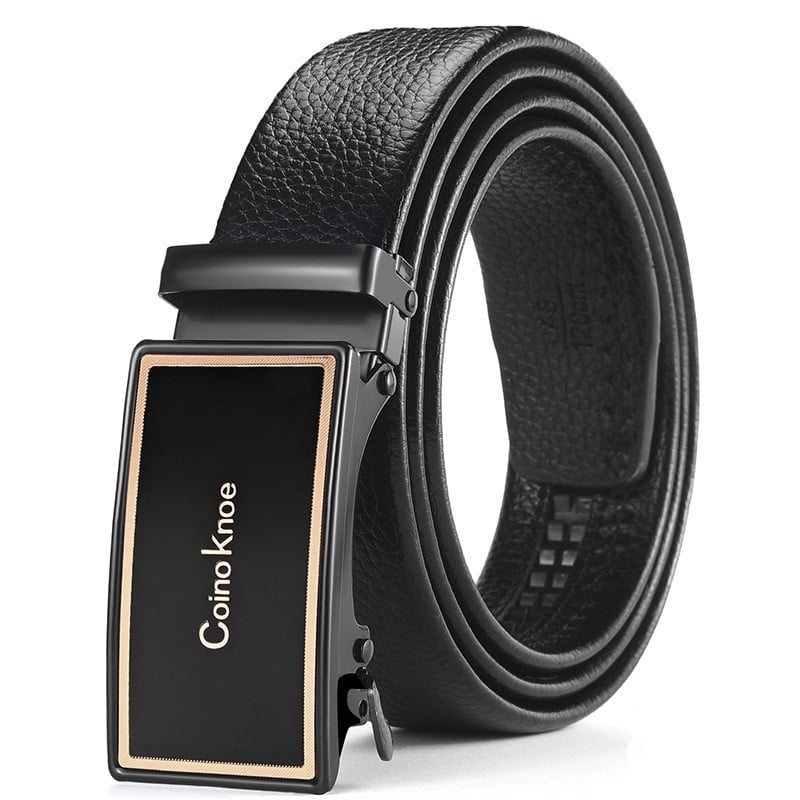 Curea bărbați din PU, cataramă automată din fier, lățime 2-4 cm, Coinoknoe, stil business/minimalist