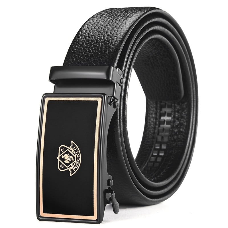 Curea bărbați din PU, cataramă automată din fier, lățime 2-4 cm, Coinoknoe, stil business/minimalist