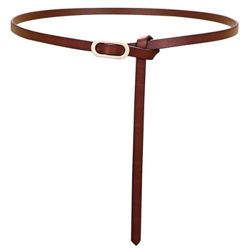 Curea subțire din piele naturală pentru rochie, două straturi de piele de vită, cataramă din aliaj