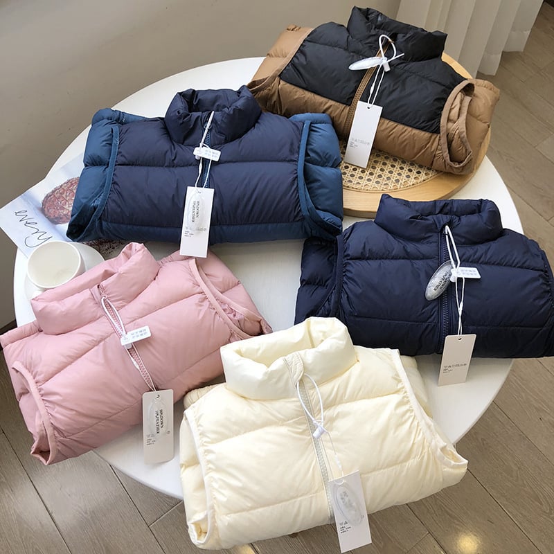 Παιδικό ελαφρύ down γιλέκο, ζεστό για άνοιξη-φθινόπωρο, ηλικίες 3–8 ετών.