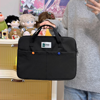 Geantă pentru laptop pentru femei, nylon, respirabilă și rezistentă la uzură, căptușeală poliester-cotton, stil casual de călătorie