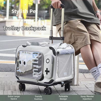 Transport pentru animale de companie din PVC, cu duritate medie, capacitate 10 kg pentru pisici / 7,5 kg pentru câini