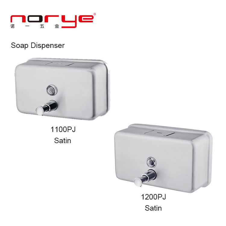 Rozsdamentes acélból készült falra szerelt szappanadagoló szenzorral, selyemfényű felülettel