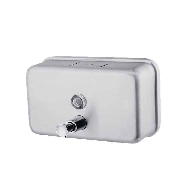 Rozsdamentes acélból készült falra szerelt szappanadagoló szenzorral, selyemfényű felülettel