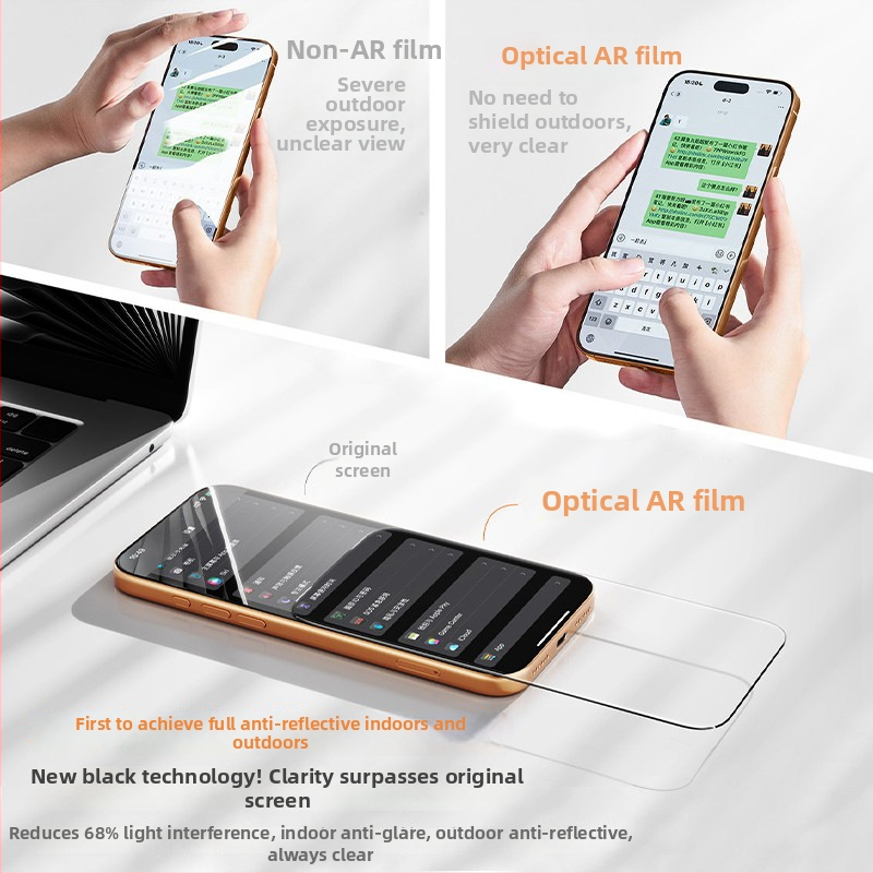 HBQ predná sklo ochranná fólia na obrazovku – vysoké hliníkové sklo, anti-reflexné, HD, odolné voči škrábaniu, plná obrazovka, pre iPhone 17 Pro Max