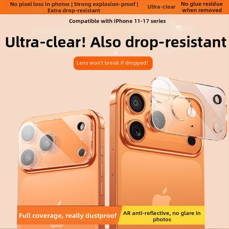 Προστατευτικό φακού πίσω iPhone — Μάρκα YOT, Κεραμωμένο γυαλί, Πλήρης κάλυψη, Συμβατό με iPhone 12, 14, 13