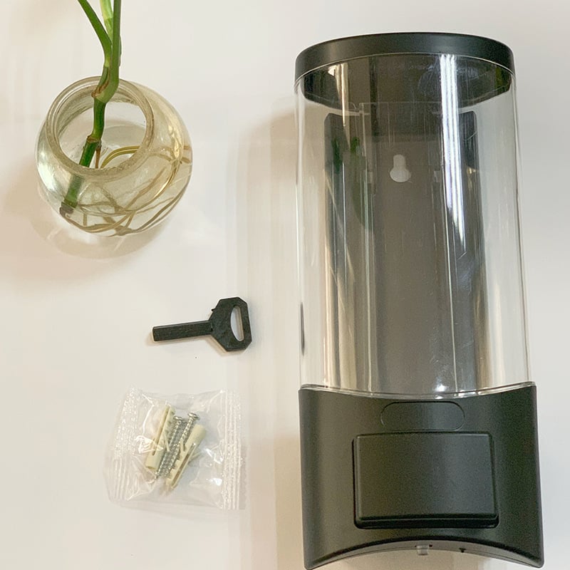 ABS диспенсър за течен сапун, стенен монтаж, ръчно натискане, модерен минимализъм, инжекционно формоване