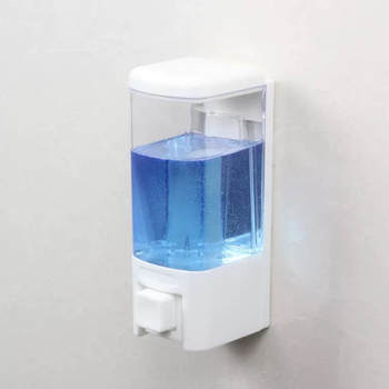 Kézi működtetésű falra szerelhető szappanadagoló dupla fejjel, ABS/PS anyag, tömeg 245 g