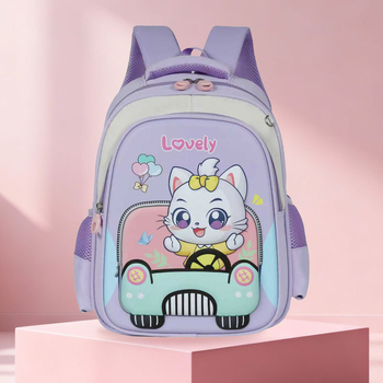 Unisex školski ruksak za djecu – lagan, poliester, naramenice s zračnim jastučićem, uzorak anime & crtani likovi, za 3.–4. razred