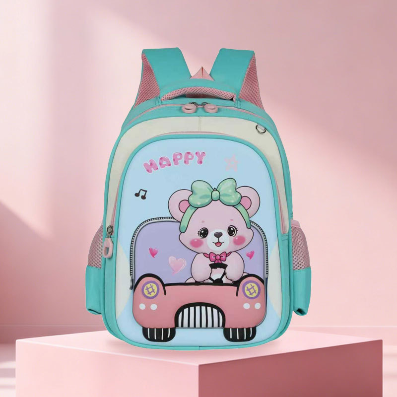 Unisex školski ruksak za djecu – lagan, poliester, naramenice s zračnim jastučićem, uzorak anime & crtani likovi, za 3.–4. razred