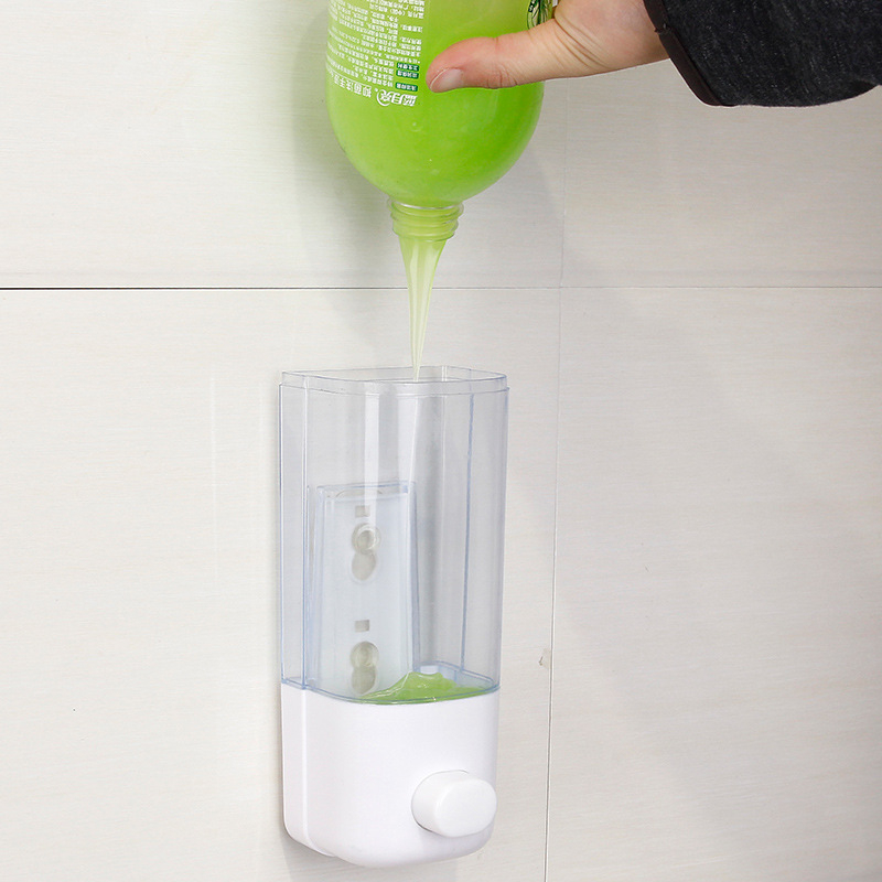 Zidni dozator sapuna s ručnim pritiskom, 500 ml, GPPS plastika, 200 g, montaža bez bušenja