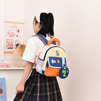 Torba za vrtić s dinosaurom - Unisex, ultralegka najlonska, zaštita kralježnice, jastučići na remenima, poliester podstava