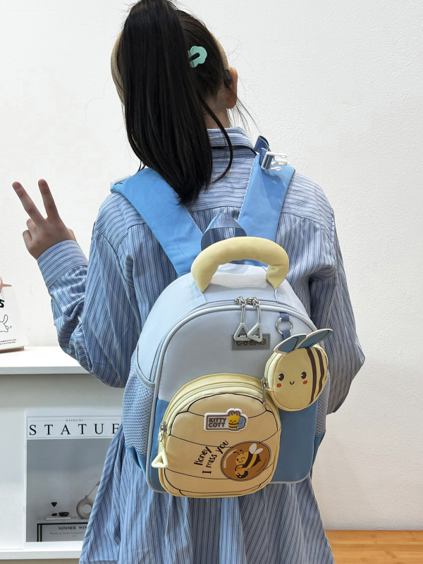 Unisex ruksak za predškolu, Oxford materijal, lagan, ergonomski zakrivljeni naramenice, uzorak anime, namijenjeno školskom korištenju