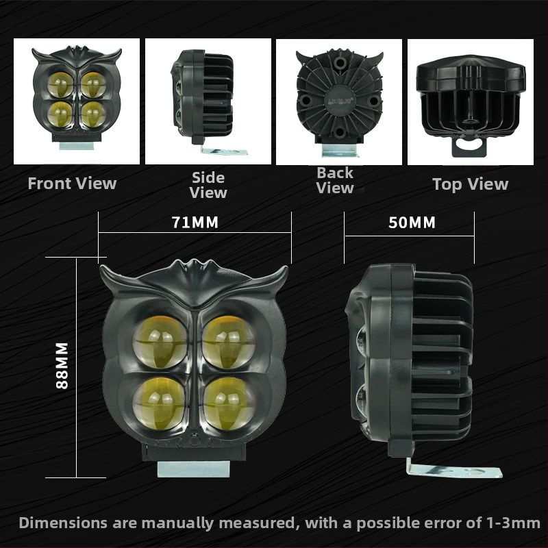 Motocykel LED svetlo s vysokým a nízkym lúčom, 2000LM, 12-80V, IP67, hliníková zliatina