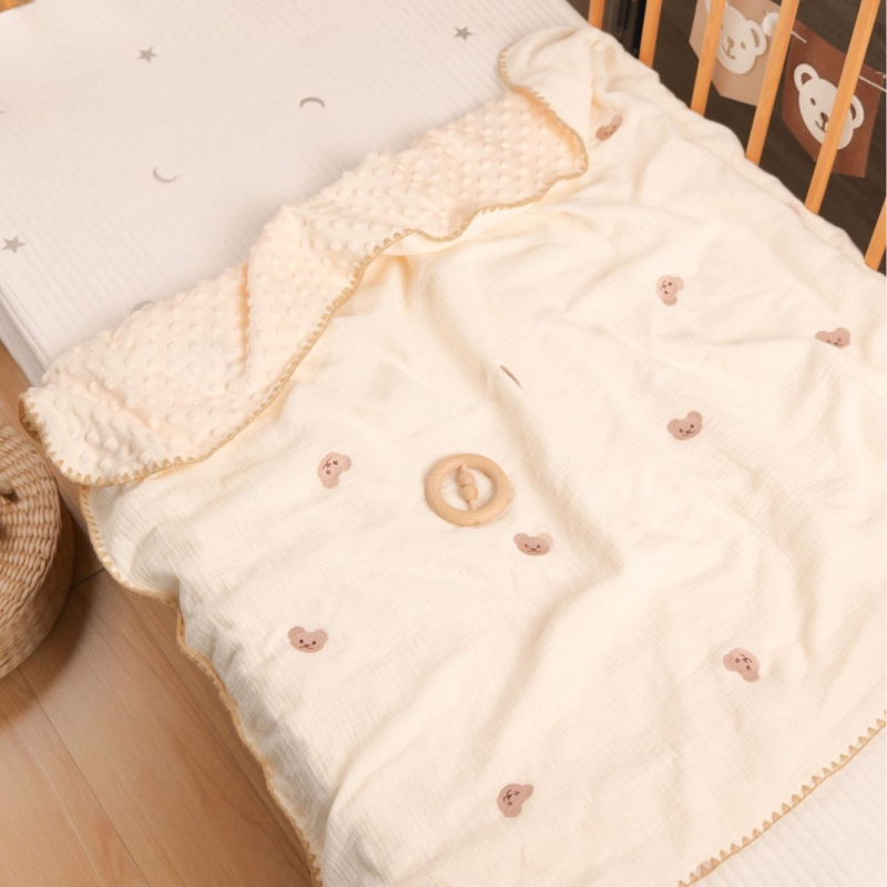 Dječja deka od 100% pamuka, 300-500 g, za novorođenčad do 6 godina, sve četiri sezone, stil laganog luksuza