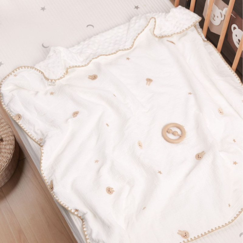 Dječja deka od 100% pamuka, 300-500 g, za novorođenčad do 6 godina, sve četiri sezone, stil laganog luksuza