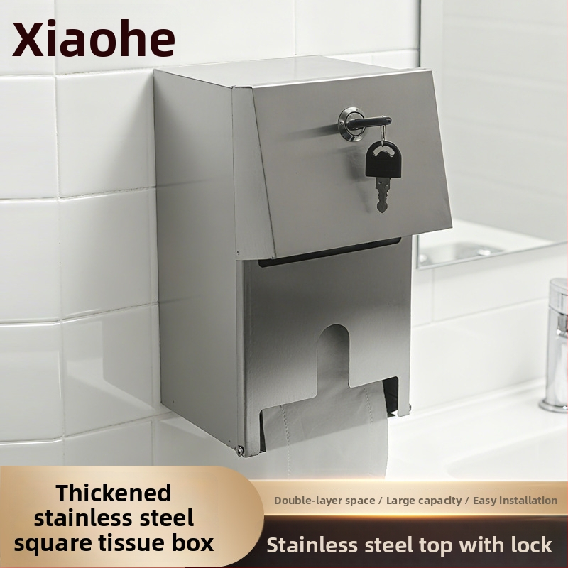 Διανομέας ρολού χαρτιού τουαλέτας τοίχου – Ανοξείδωτος χάλυβας, φινίρισμα λείανσης, μοντέρνος μινιμαλισμός, εγκατάσταση χωρίς τρύπες