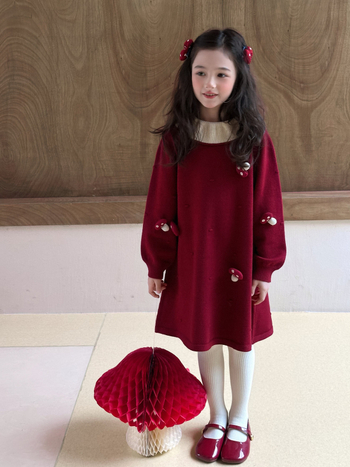 Dječja pletena haljina u zapadnom stilu, bez rukava, 100% najlona, A-linija, zimska sezona 2025