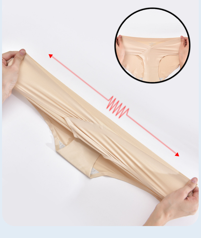 Lenjerie intimă de maternitate pentru femei, talie joasă, țesătură Ice Silk, design dintr-o singură bucată, susținere a burții în formă de U, căptușeală din bumbac