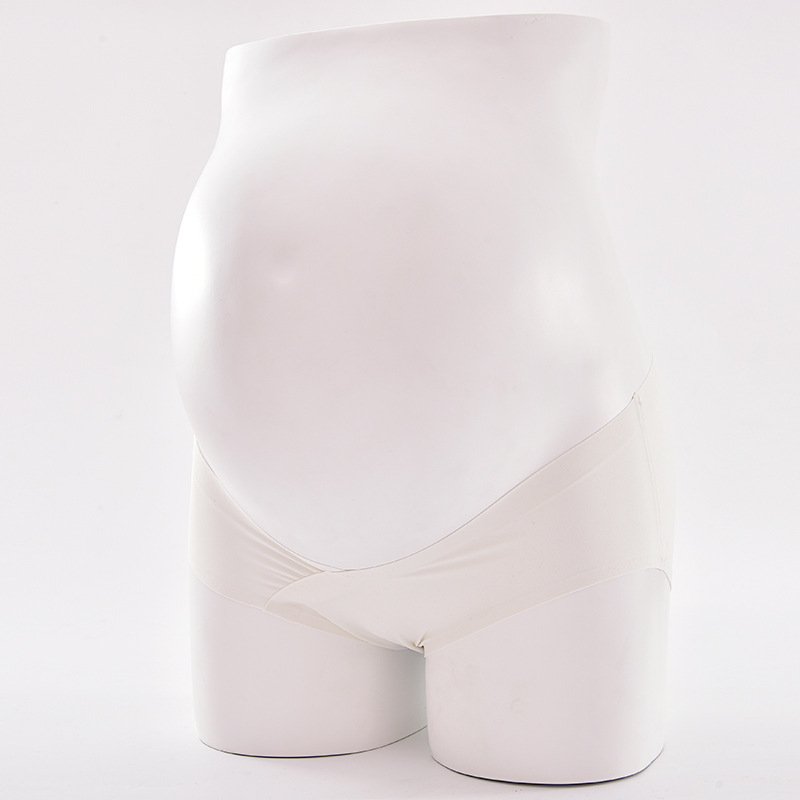 Lenjerie intimă de maternitate pentru femei, talie joasă, țesătură Ice Silk, design dintr-o singură bucată, susținere a burții în formă de U, căptușeală din bumbac