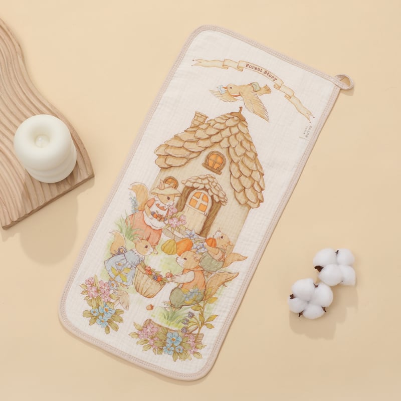 Dječja maramica za pljuvanje — Cartoon uzorak, gaze tkanina, pamuk, upija vodu, Klasa A