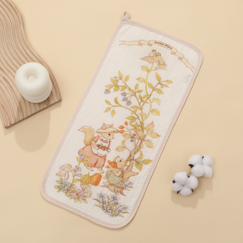 Dječja maramica za pljuvanje — Cartoon uzorak, gaze tkanina, pamuk, upija vodu, Klasa A