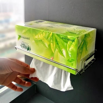 New Town Suport de perete pentru hârtie igienică din oțel inoxidabil, format pătrat, finisaj polizat, stil lux ușor, montaj fără găuri