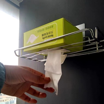 New Town Suport de perete pentru hârtie igienică din oțel inoxidabil, format pătrat, finisaj polizat, stil lux ușor, montaj fără găuri