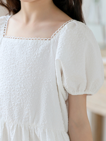 Djevojačka haljina u korejskom stilu s čipkastim ovratnikom, A-linijski kroj, 100% poliester, ljeto 2024