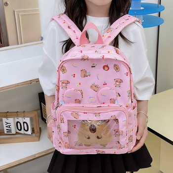 Νάιλον σακίδιο για παιδιά με εκτύπωση Capybara — Unisex, εξαιρετικά ελαφρύ, καμπύλοι ιμάντες ώμου