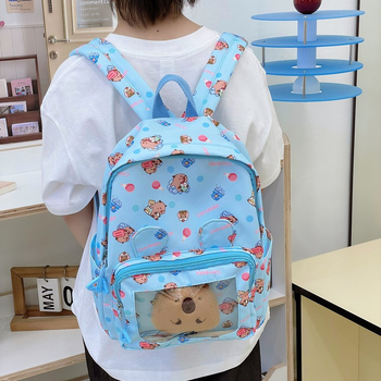 Νάιλον σακίδιο για παιδιά με εκτύπωση Capybara — Unisex, εξαιρετικά ελαφρύ, καμπύλοι ιμάντες ώμου