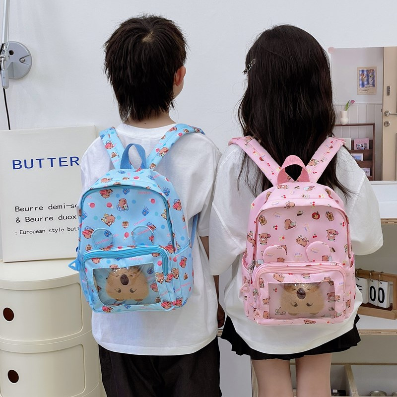 Νάιλον σακίδιο για παιδιά με εκτύπωση Capybara — Unisex, εξαιρετικά ελαφρύ, καμπύλοι ιμάντες ώμου