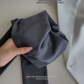 NSY 302 Самонагряващи памучни чорапи с пълно ходило, функция повдигане на седалището, средна плътност, едноцветни