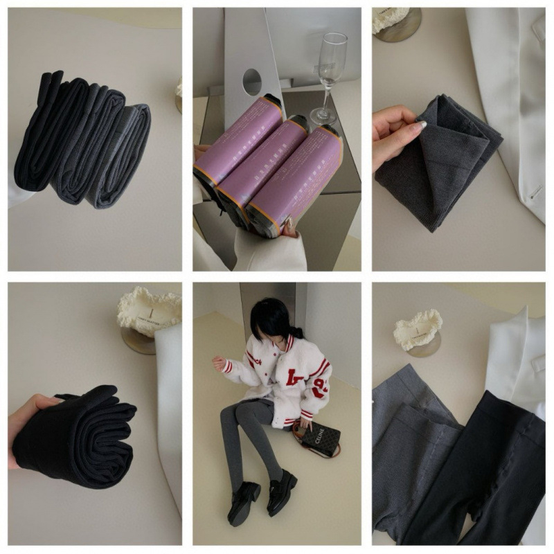 NSY 302 Самонагряващи памучни чорапи с пълно ходило, функция повдигане на седалището, средна плътност, едноцветни