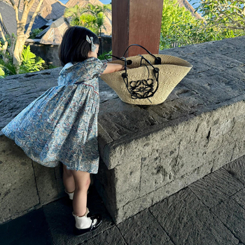 Детска рокля за момичета, корейски стил, 100% памук, А-линия, за възраст 3–8 години, лято 2025