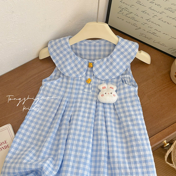 Детска лятна принцес рокля – полиестерна тъкан, за възраст 3–8 години, пролет 2025