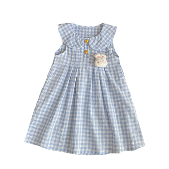 Детска лятна принцес рокля – полиестерна тъкан, за възраст 3–8 години, пролет 2025