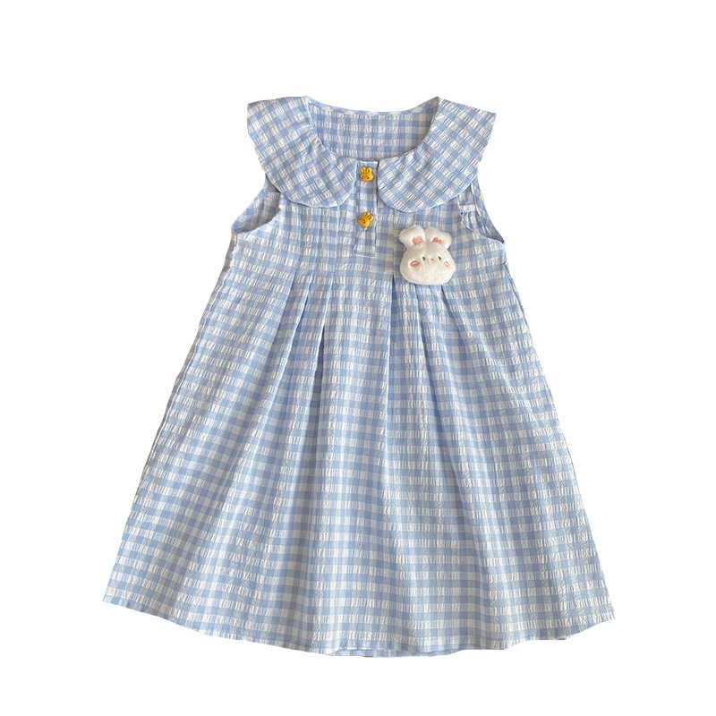 Детска лятна принцес рокля – полиестерна тъкан, за възраст 3–8 години, пролет 2025