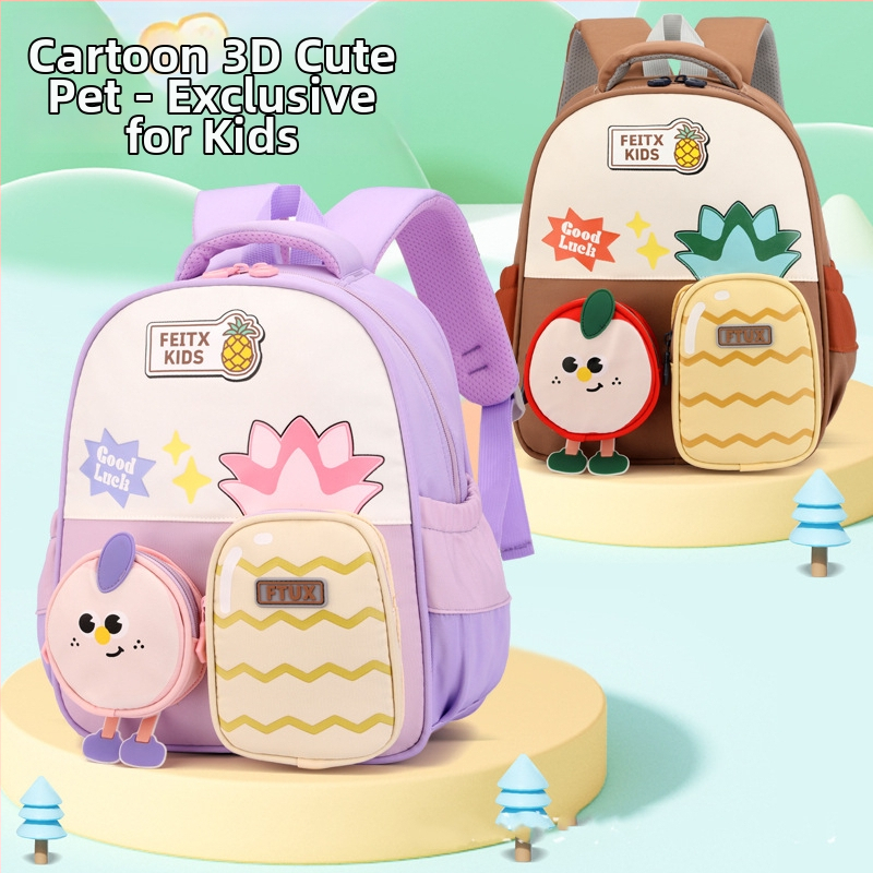 Detský batoh do škôlky, ľahký, unisex, z polyesteru, s ramennými popruhmi s vzduchovou výplňou a animovaným vzorom