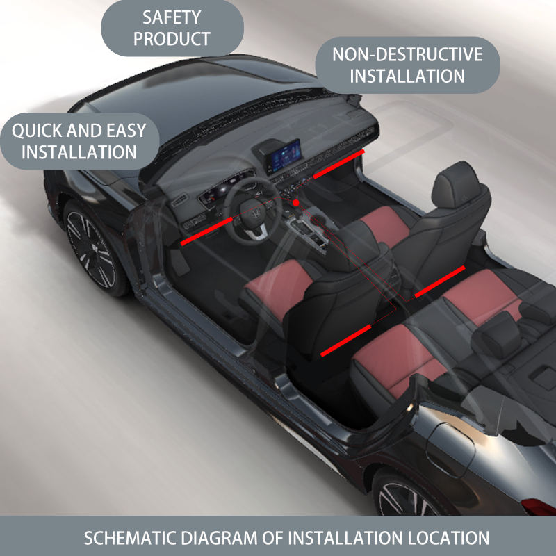 Автомобилно LED амбиентно осветление за пода на автомобила 12SMD RGB с гласово управление (5-12V, 8W, 0.2A)