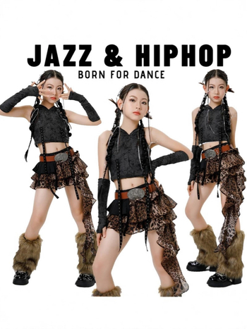 Kostim za djevojčice jazz ples sa suknjom – višedijelni set, poliester, 90% poliester, za djecu iznad 8 godina (visina iznad 140 cm), jesen 2025