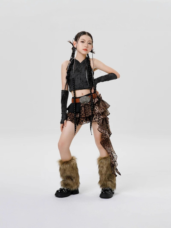 Kostim za djevojčice jazz ples sa suknjom – višedijelni set, poliester, 90% poliester, za djecu iznad 8 godina (visina iznad 140 cm), jesen 2025