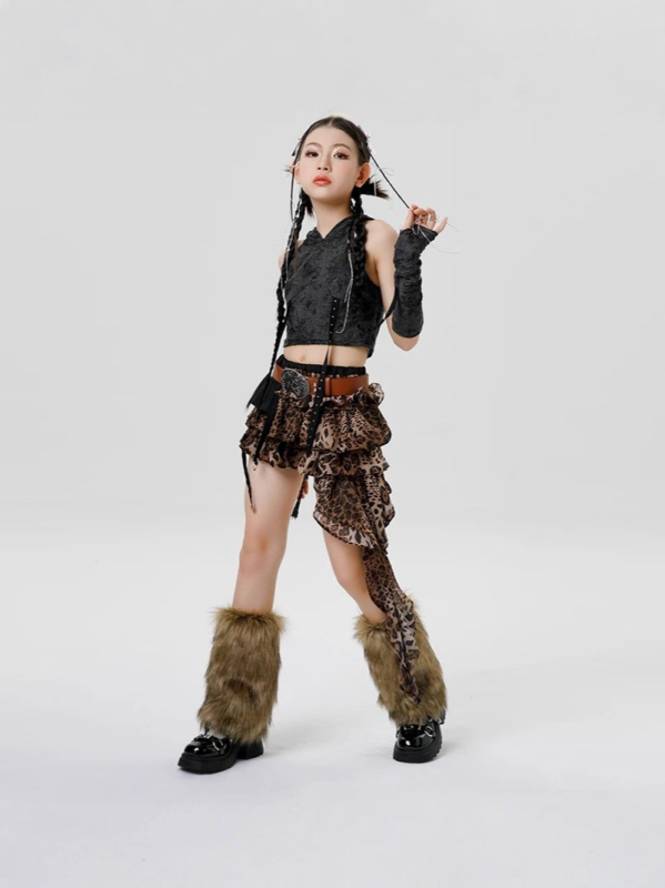 Kostim za djevojčice jazz ples sa suknjom – višedijelni set, poliester, 90% poliester, za djecu iznad 8 godina (visina iznad 140 cm), jesen 2025