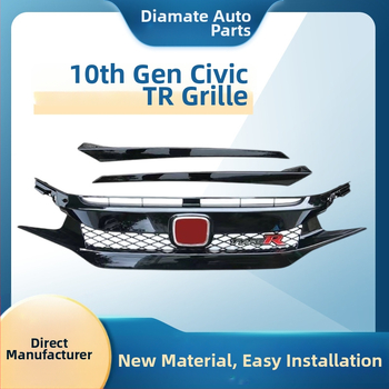Predný gril pre Honda Civic 10. generácie (2016–2021) – ABS plast, TR štýl, montáž na nárazník