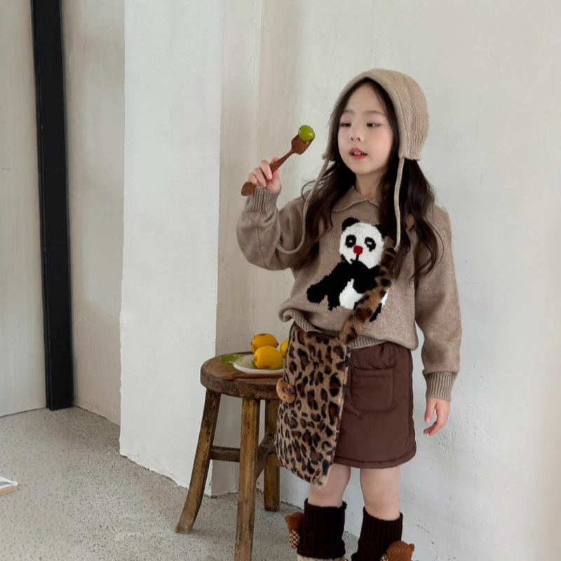 Детска пола за момичета с набивана памук-смесена материя, А-образна линия, зимна, еднотонен модел, подплата полиестер 81-90%