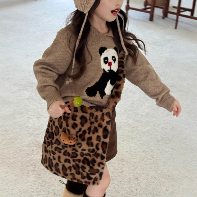 Детска пола за момичета с набивана памук-смесена материя, А-образна линия, зимна, еднотонен модел, подплата полиестер 81-90%