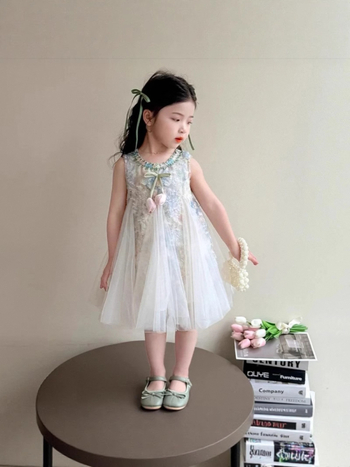 Детска пола с презрамки, стил принцеса, полиестерова материя, подплата полиестер, за новородени 0–1 година